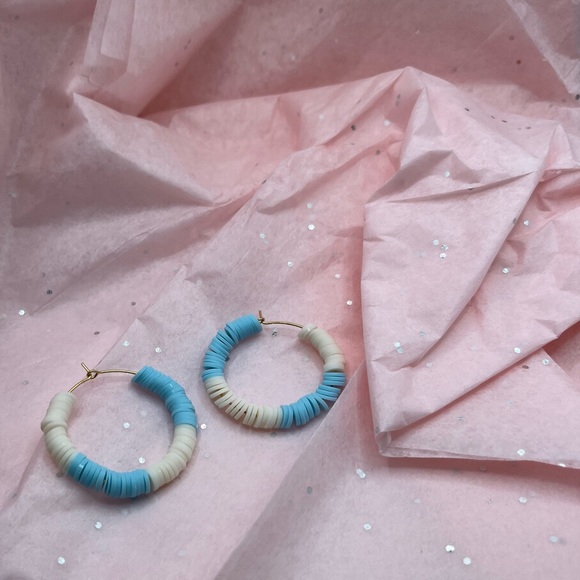 Other - Clay bead hoop earrings, NWOT